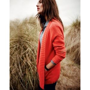 Boden Open Front Orange Wool/Alpaca Cardigan Sz 4